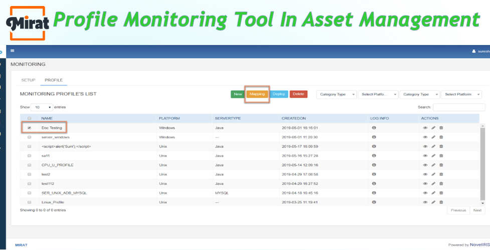 Mirat's Profile Monitoring Tool In Asset Management